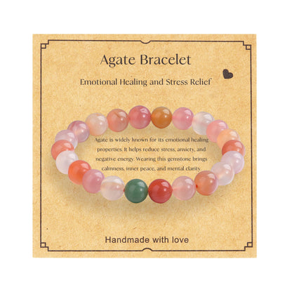 BaronCara Agate Healing Crystal Bracelet - Chakra Blessing & Protection Jewelry for Women