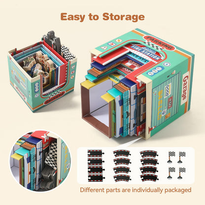 Youuys 3-in-1 Sorting and Stacking Toys for Toddlers 1-3 with Building Blocks, Wooden Community Helpers, Montessori Nesting Boxes for Preschool Learning Stocking Stuffers for Boys Girls