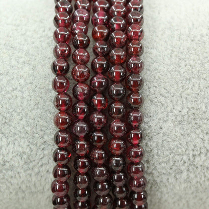 Keleny Natural 4mm Red Garnet Round Beads Gemstones Rock Crystal Stretch Bracelet 7 Inch Unisex