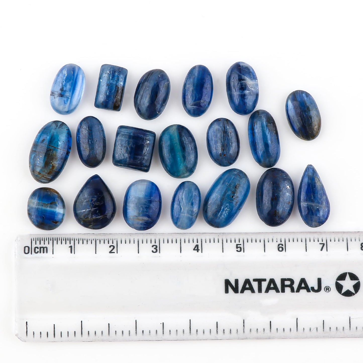 GEMKORA Natural Blue Kyanite Gemstones Cabochons for Jewelry Making | 8-10pcs | 10-15mm