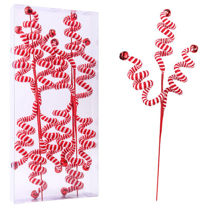 ZHANYIGY 4PC Set Red/White Christmas Tree Decoration Woolen Bells Curly Pick, Christmas Ornaments Home Office Party