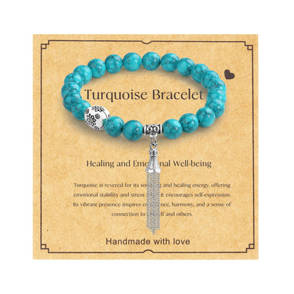 BaronCara Turquoise Healing Crystal Bracelet - Chakra Blessing & Protection Jewelry for Women