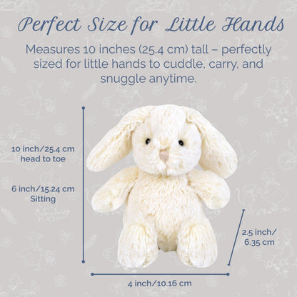 MON AMI Minnie Bunny 10-Inch Stuffed Rabbit for Boys & Girls | Soft Easter Bunny Plush Toy | Snuggle Companion | Nursery Décor | Gift for Birthdays & Showers