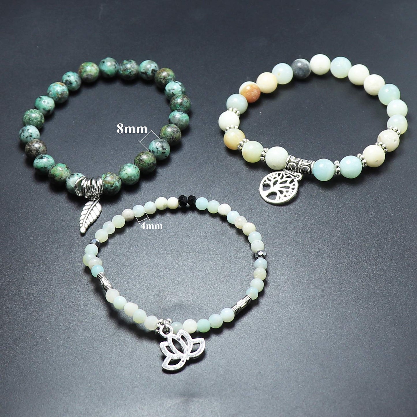 UEUC Tree of Life Yoga Healing Stone Bracelets,Multilayer Lotus Chakra Stone Reiki Bracelet Sets,Anxiety Crystal Natural Stone,for Women Stress Relief