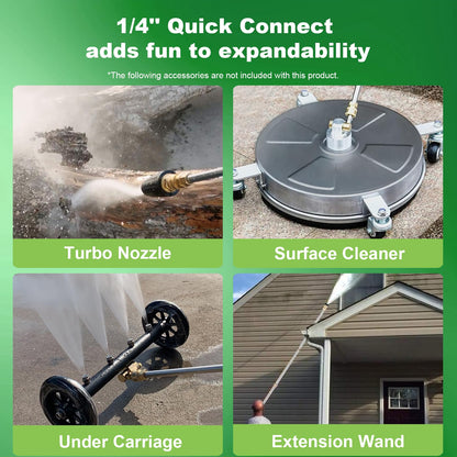 commowner Pressure Washer 5000PSI 4.0GPM Power Washers with M22-14mm Pressure Hose 33FT, Power Sprayers High Pressure with 1/4" QC Compatible Surface Cleaner for Home Cars Driveways, LGreen