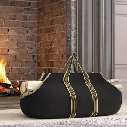Fire Beauty Large Canvas Log Tote Bag Firewood Log Carrier