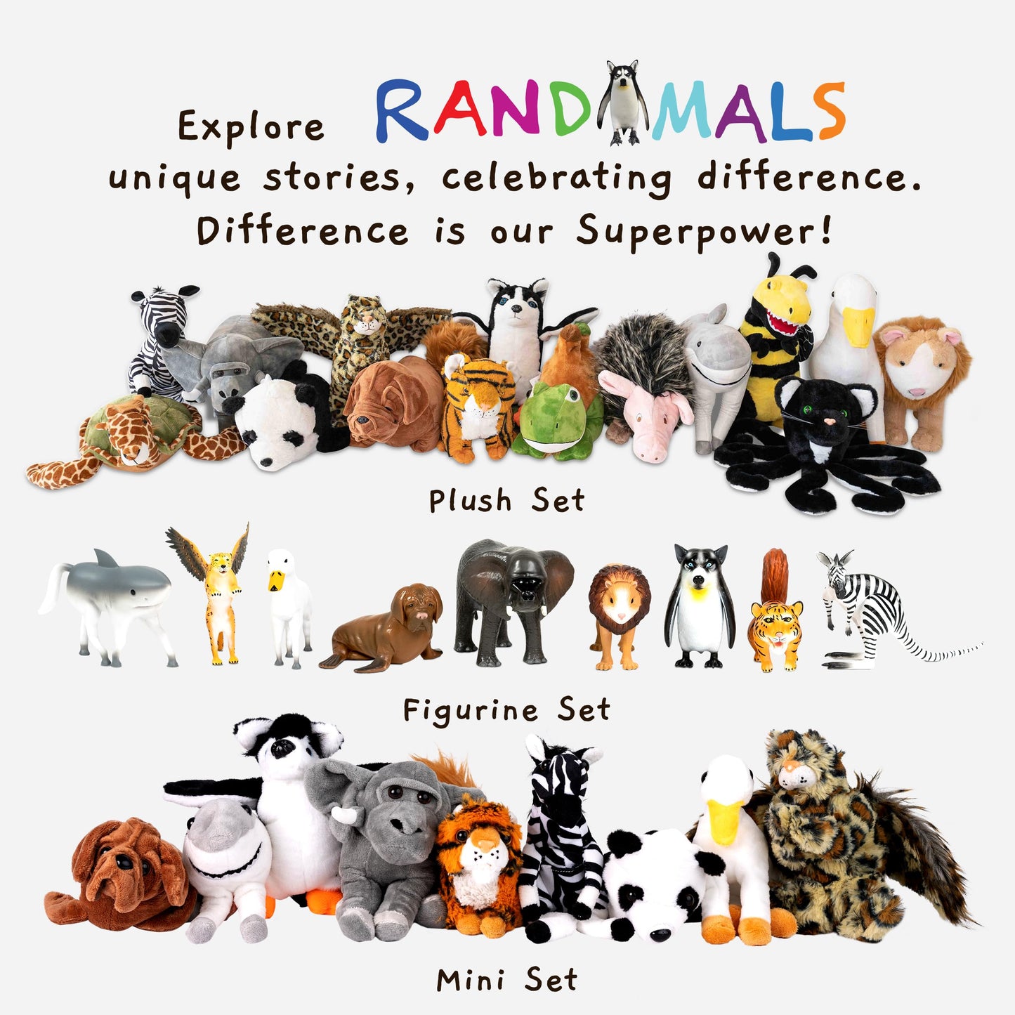 Randimals Plush Toy Stuffed Animal Mix - Giraffe & Turtle Hybrid Stuffed Animals for Girls & Boys - Huggable & Soft Animal Characters Cute Plushies - Unique Toys for Discovery & Adventure