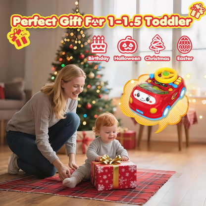 DADAPALS Toddler Toys for Ages 1-2 Boy - Push Car Racing Adventure Steering Wheel Driving Games,nteractive Learning Educational Christmas Birthday Gift for Kids Age 1 2 3(Red)