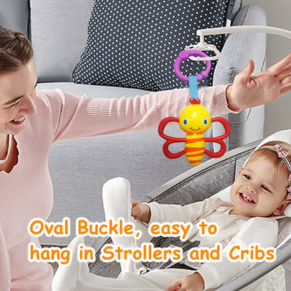 YUNLOVXEE Baby Toys, Cartoon Animal Hanging Rattle Toys, Handbells Baby Rattles, Baby Bed Crib Car Seat Travel Stroller Toys for Infant, Best Birthday Gift for Newborn, 4 Pack