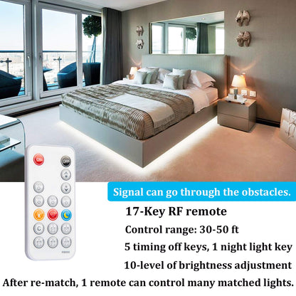 WOBANE White LED Strip Lights, Dimmable LED Light Strip Kit, 16.4ft Flexible Tape Lights for Bedroom,Kitchen,Under Cabinet,Bright 6500K Daylight, LED Mirror Lighting for Vanity Makeup Dressing Table