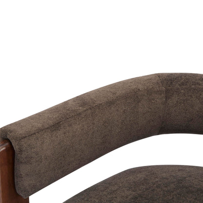 Christopher Knight Home Nettie Modern Accent Chair for Living Room, Velvet Fabric Single Lounge Sofa Chair with Wooden Frame, Comfy Reading Chair for Bedroom, Lounge Armchair with Cushion, Dark Brown