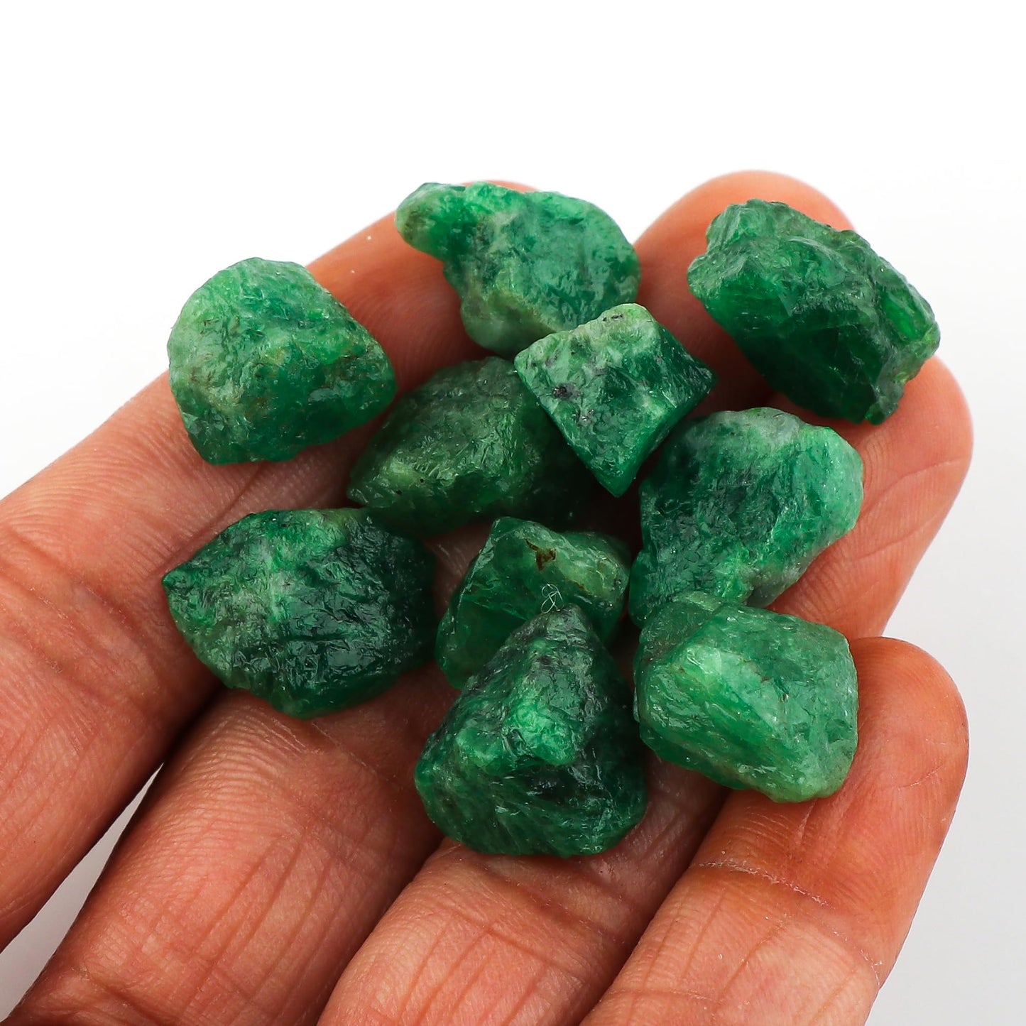 CRYSTALIS 10pcs Natural Big Tsavorite Garnet Loose Gemstone Wholesale Bulk Rough Jewelry Making Supply, Chakra & Healing Raw Stones, Wire Wrapping, DIY, Gem Collection [10-15mm]