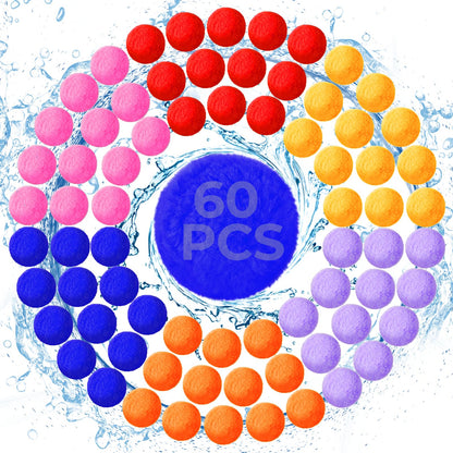 60 Pack Reusable Water Balls, Reusable Water Balloons for Outdoor Toys Games, Quick-Fill Summer Water Toys Ball for Kids Adults Boys Girls Pool Parties Beach Backyard