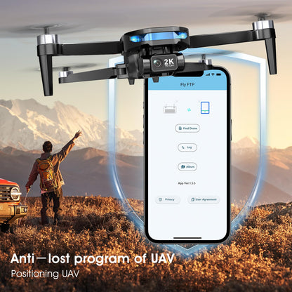 GPS Drone with EIS 2K Camera for Adults, 7.22 inch Screen on Remote Controller, 64 Mins Flight, Long Range Transmission, 3 Speed Adjustable, Follow Me, AI Track, AI Night Shot, Auto Return, Lightweight and Foldable RC Drones for Beginner Toy Gifts, Under