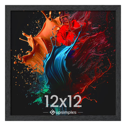 upsimples 12x12 Picture Frame, Wall Gallery Square Frames with Engineered Wood, Black 1 Pack