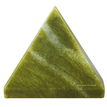 Amazing Gemstone Vesuvianite Pyramid Crystal Healing Stones - 2" Great Pyramid Figurine of Natural Stone Pyramid for Meditation, Reiki, Chakra Balancing and Crystal Pyramids Grid