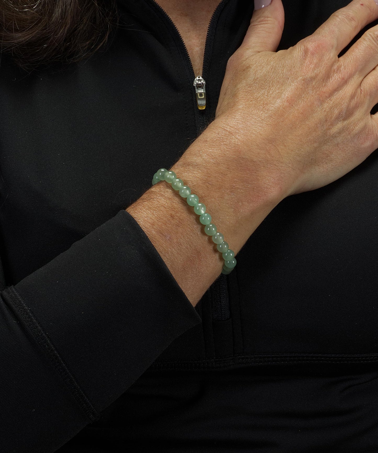 Cherry Tree Collection - Small, Medium, Large Sizes - Gemstone Beaded Bracelets For Women and Men - 6mm Round Beads (Green Aventurine - Medium)