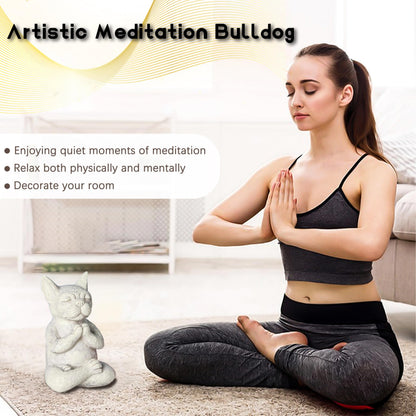 Umisun Meditating Buddha Bulldog Statue-Cute Funny Zen Animal Tabletop Decor for Home and Garden for Patio Lawn Yard Porch Ornament Garden Gift