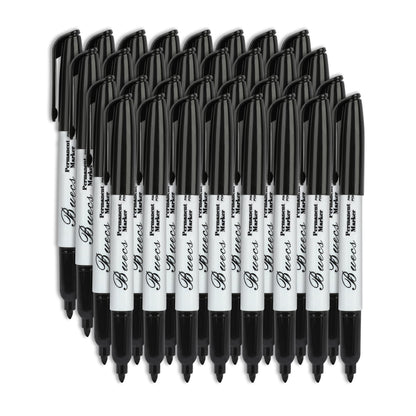 Buecs Permanent Markers, 80 Count Black Permanent Markers, Fine Point, Waterproof & Smear Proof Markers, Quick Drying, Office Supplies for School, Office, Home