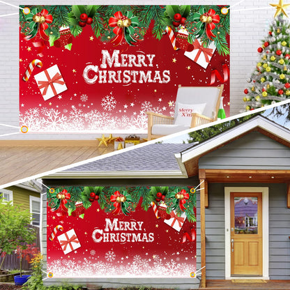 Christmas Party Decorations Set, Balloon Arch Kit with 43x71 Inch Christmas Backdrop, 89 PCS Xmas Balloons for Indoor Outdoor Merry Christma Decor, Xmas Gift