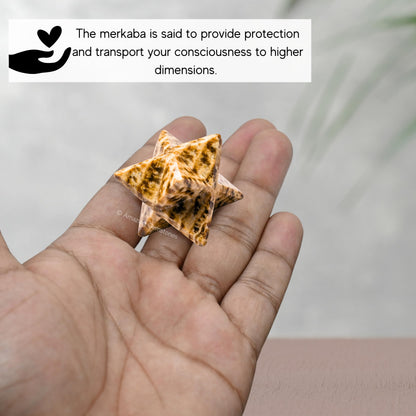 Amazing Gemstone Aragonite Merkaba Crystal - 1 Inches Metaphysical Merkaba Star for Meditation - Energetic Tetrahedron Crystal and Healing Stones for Spiritual Growth and Healing (20-25mm)