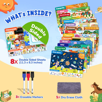 JoyCat Search and Find Activity Books, Preschool Learning Game Activities for Toddlers & Kids Ages 3-5, Travel Toys for Road Trip Car Airplane, Birthday Gifts for Girls and Boys 4-8