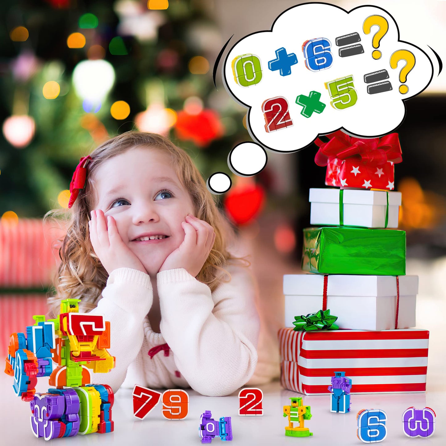 Lydaz 10 Pcs Number Robots Toys for Kids, STEM Educational Learning Action Figure Toys, Number Blocks Bots, Action Figures Toy, Preschool Math Toy, Birthday Gifts for Boys Girls 3 4 5 6 Years Old