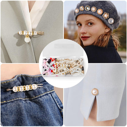RQAYE 50pcs Shoe Charms for Sneakers & Accessories - DIY Shoe Lace Pearl Rhinestone Brooches and Pins for Women,Junk Socks Charms Kit and Satin Cute Shoelace Accessories