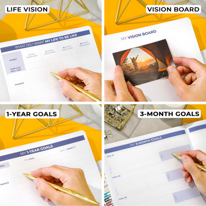 Clever Fox Planner PRO 2nd Edition – Undated Weekly Agenda Planner for Setting Goals, Tasks & Time Management – Life Organizer with To-do Lists & Habit Trackers – Large Format, 8.5x11″ (White)