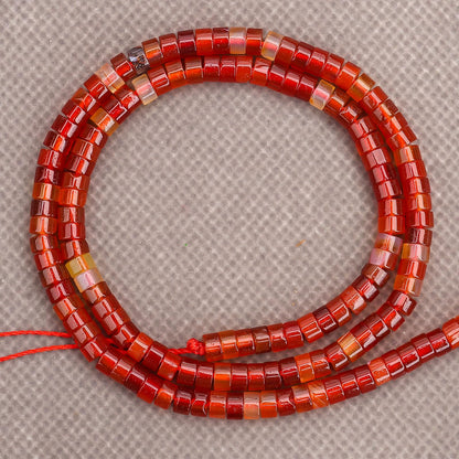 BONNY BOXX 150PCs Natural Carnelian Spacer Beads, Loose Semi Precious Flat Round Gemstone Heishi Disc Stone Beads for Beading Jewelry Making 4mm*2mm