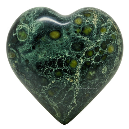 Amazing Gemstone Kambaba Jasper Crystal Heart Palm Stone - Pocket Massage Worry Stone for Natural Body Chakra Balancing, Reiki Healing and Crystal Grid
