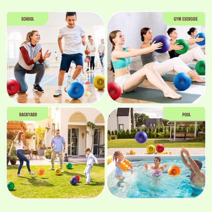 EVERICH TOY Playground Balls Kickball, 6 or 12 Pack 8.5" Soft Dodgeballs Bouncy Rubber Kick Balls for Kids Adults Outdoor Indoor, 4 Square Ball School Yard Games for Boys Girls 3-5 5-8 8-12 with Pump