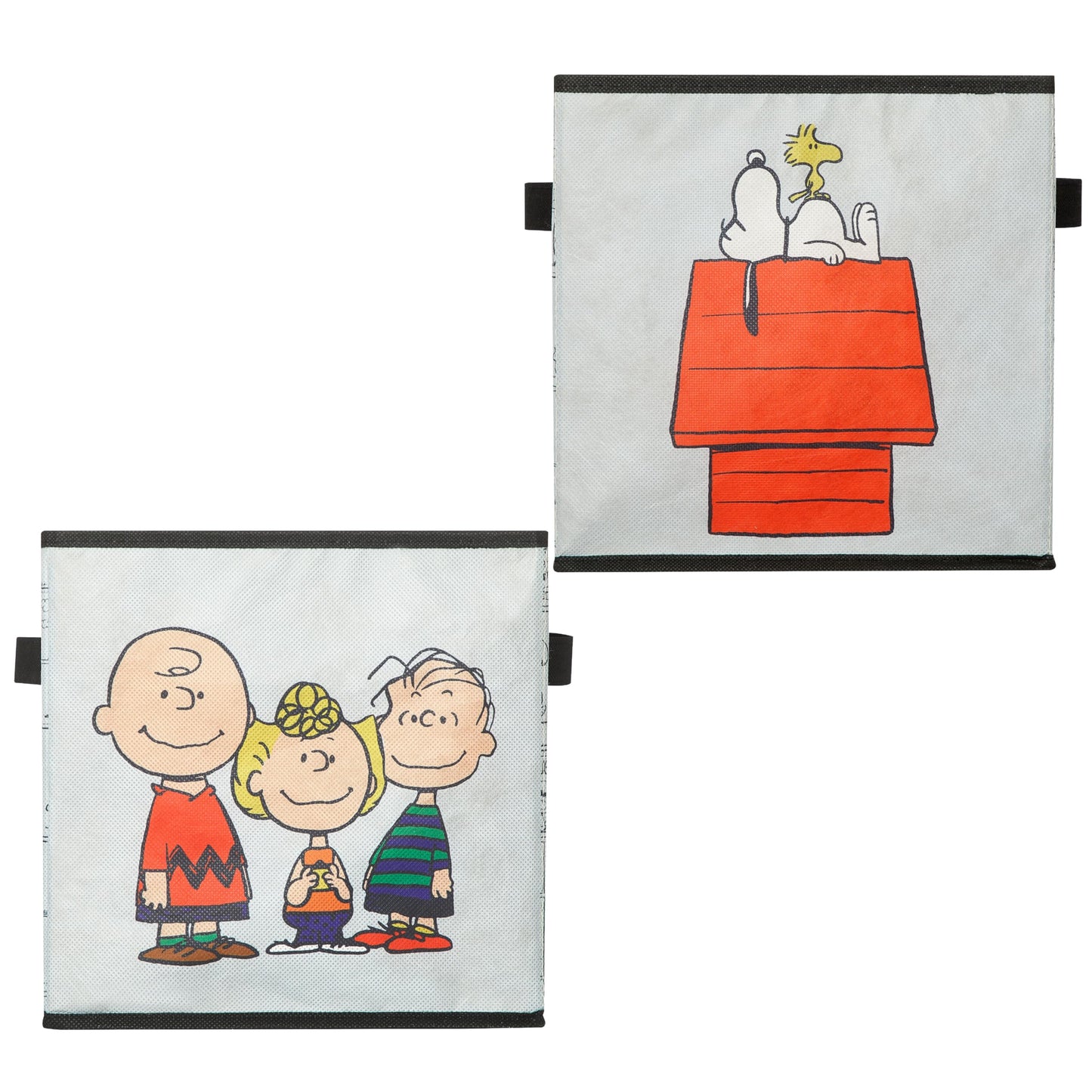 Idea Nuova Storage Cubes for Kids,2 Pack Collapsible Fabric Bins with Handles, Organizer Boxes with Handles for Bedroom, Playroom & Nursery,Peanuts