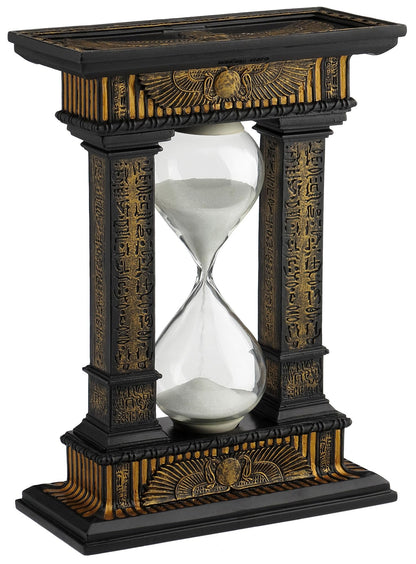 Veronese Design 7 1/8 Egyptian Winged Sun Columns Hourglass Resin Sand Timer 5 Minutes