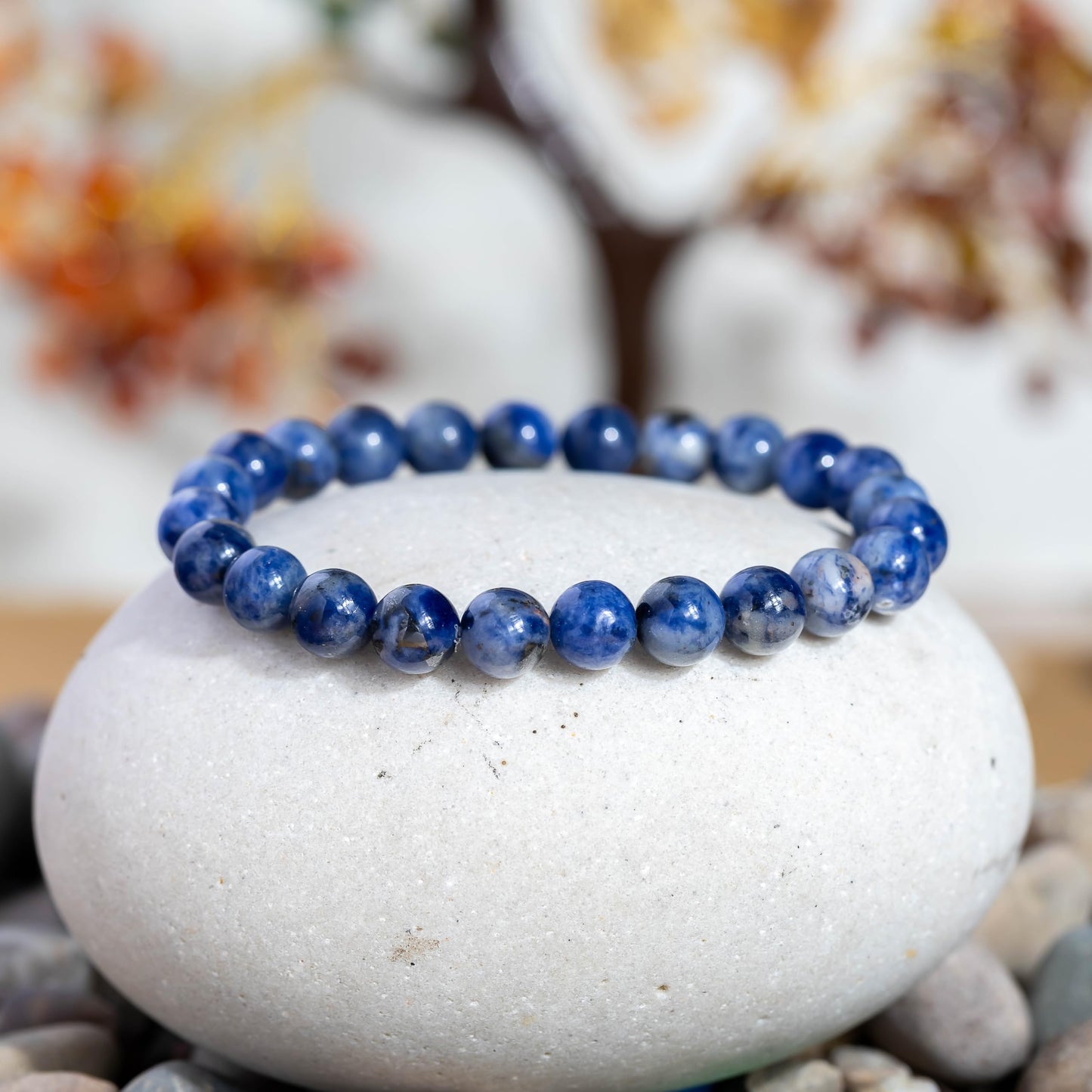 Lapis Lazuli Semi Precious Natural Gemstone 8MM Bracelet Unisex
