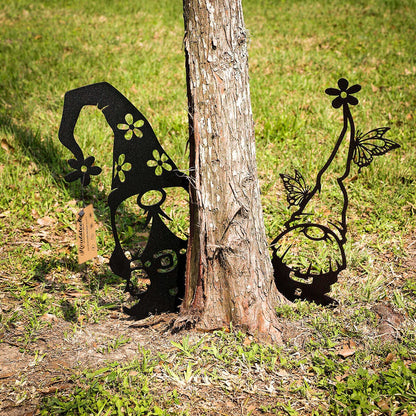 RealSteel Metal Garden Gnomes Outdoor – 4 Pack Steel Lawn Ornaments & Statues, Funny Yard Décor, Weatherproof Garden Decorations, Whimsical Yard Art, Holiday Seasonal Décor, Unique Gift for Gardeners