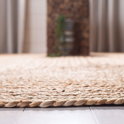 SAFAVIEH Area Rug 5x8 - Cape Cod Collection - Natural Brown, Handmade Braided Flat Weave Jute (CAP252A)