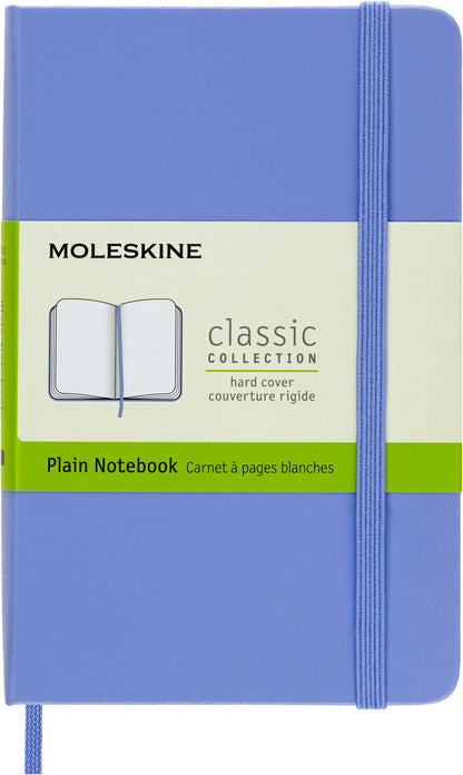 Moleskine Classic Notebook, Pocket, Plain, Hydrangea Blue, Hard Cover (3.5 x 5.5)
