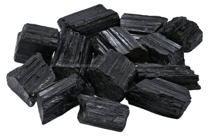 Amazing Gemstone Black Tourmaline Crystals Rough Stone in Bulk, 1/2lb Regular Pieces Turmalina Negra Piedra Originales, Large Black Tourmaline Crystal Healing Stones for Protection