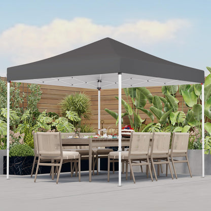 PHONWHON Shades 10x10 Pop Up Canopy, Heavy Duty Beach Tent with Carrying Bag for Easy Moving, Sun Shelter for Parties, Events, Camping, Outdoor Gazebo with 420D PU Coated Waterproof Grey Fabric