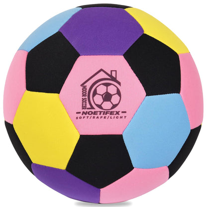 Noetifex Size 4 Soft Fabric Soccer Ball Safe Silent Indoor Ball for Youth, Lightweight House Training Ball for Dribbling & Juggling at Home(Deflated)