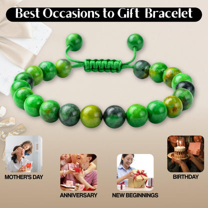 Amazing Gemstone Variscite Bracelet for Women Men's Gifts - Protection Healing Crystal Bracelet - 8mm Gemstone Beaded Adjustable Bracelet