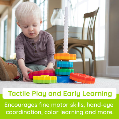 Fat Brain Toys SpinAgain, Baby Stacking & Spinning Toys for Toddlers Ages 1+