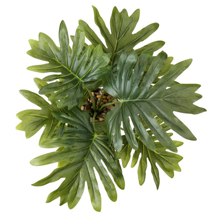 Briful Artificial Monstera Plant in Black Pot, 18" Tall Faux Tropical Greenery Potted Philodendron Plant for Home Office Tabletop Shelf Decoration
