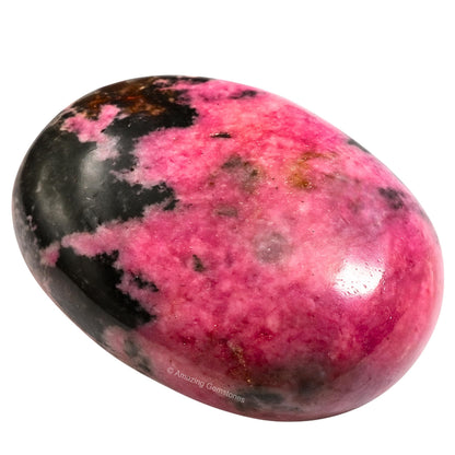Amazing Gemstone Rhodonite Palm Stone - Hot Massage Worry Stone for Natural Body Chakra Balancing, Reiki Healing and Crystal Grid
