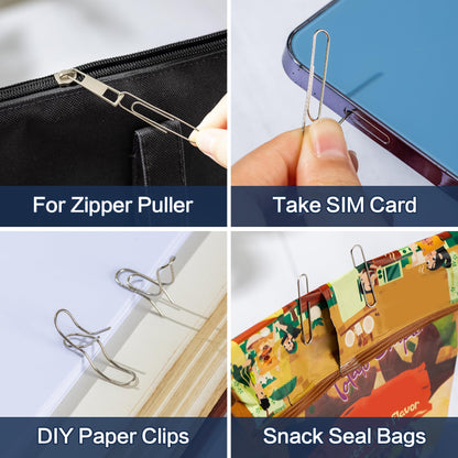 Deli Jumbo Paper Clips Nonskid, 1000 Large Paper Clips, 10 Boxes of 100 Each, Silver
