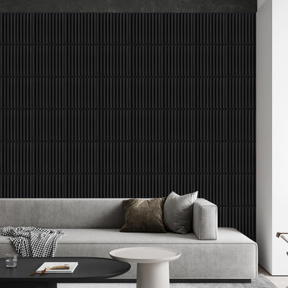 Heikki 30 Pack 3D Wall Panel for Interior Wall Décor, PVC Flower Textured Wall Panels for Living Room Bedroom Hotel Office, 11.8"x11.8", Double-Sided Tape (Black-XHT)