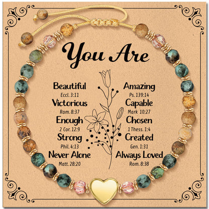 ZOKCC Inspirational Bracelets Gifts for Women: Healing Natural Stone Beads Bracelets - Birthday Mothers Day Gifts Thinking of you Get Well Soon Gift for Women Friends Sister Mom