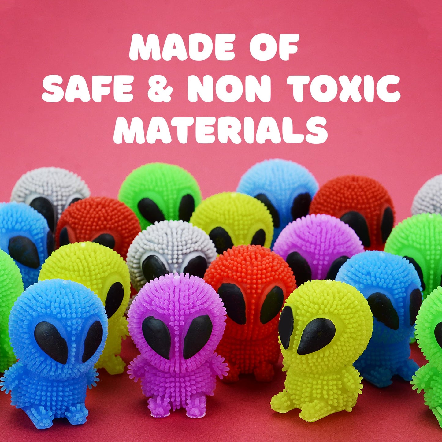 Alien Toys for Kids - 1.75 Inch Alien Toys for Kids - Funny Squishy Toys for Party Favors, Goody Bags, Classroom Prizes - Mini Puffer Ball - Pack of 24 - Easter Basket Stuffers