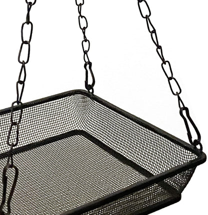 Hanging Bird Feeder Tray Platform Metal Mesh Seed Tray for Bird Feeding Outdoor Garden Decoration for Backyard Attracting Wildbirds
